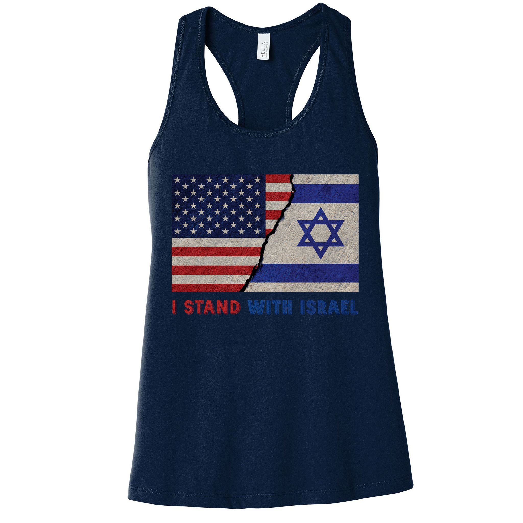 I Stand With Israel Patriotic Usa And Israel Flag Womens Tank Top