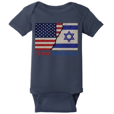 I Stand With Israel Patriotic Usa And Israel Flag Baby Bodysuit