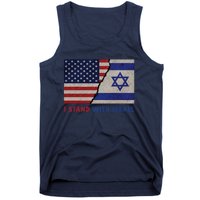 I Stand With Israel Patriotic Usa And Israel Flag Tank Top