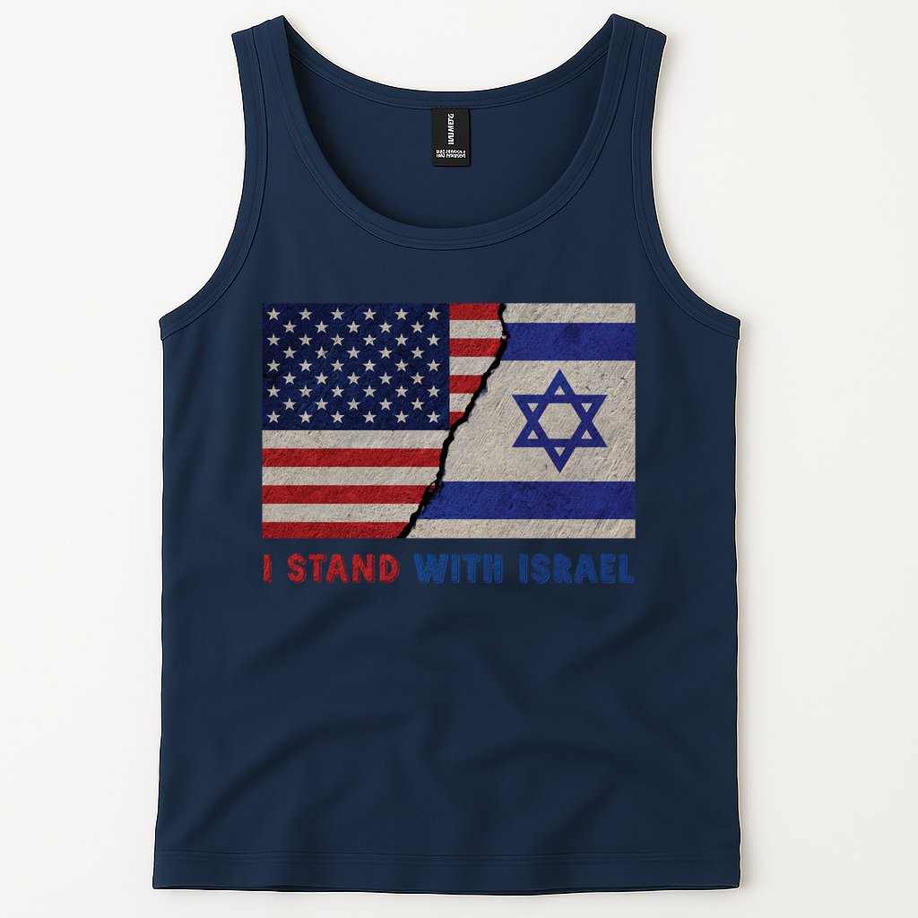 I Stand With Israel Patriotic Usa And Israel Flag Tank Top