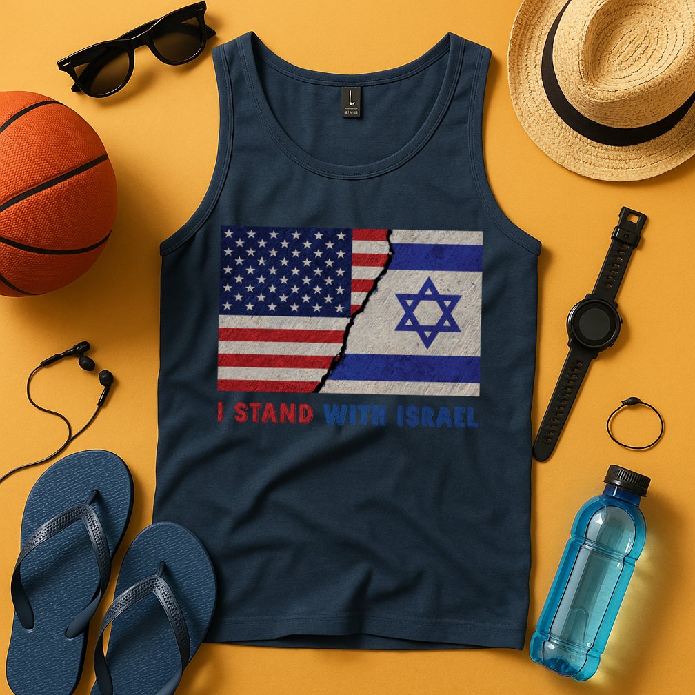 I Stand With Israel Patriotic Usa And Israel Flag Tank Top