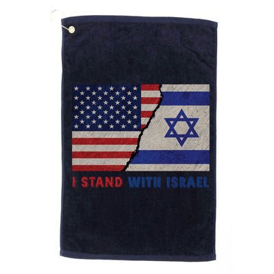 I Stand With Israel Patriotic Usa And Israel Flag Golf Towel