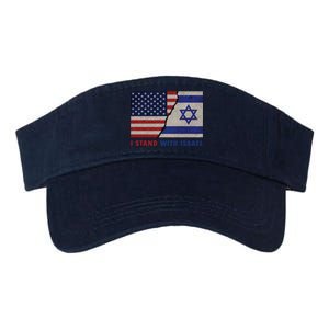 I Stand With Israel Patriotic Usa And Israel Flag Valucap Bio-Washed Visor