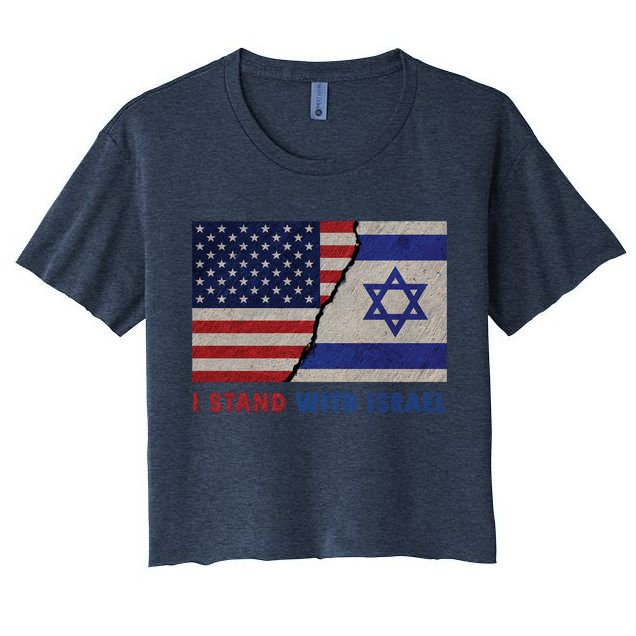 I Stand With Israel Patriotic Usa And Israel Flag Crop Top