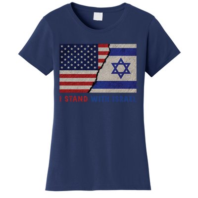 I Stand With Israel Patriotic Usa And Israel Flag Women's T-Shirt