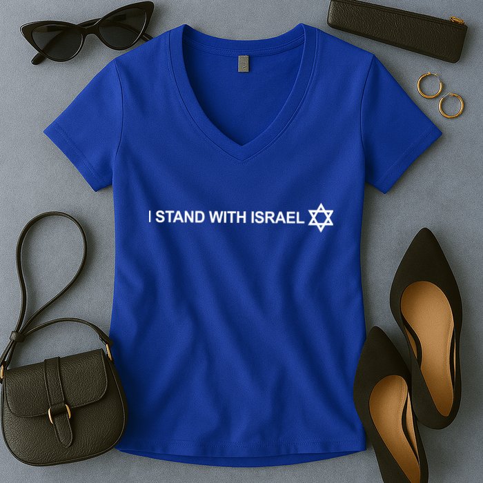 I Stand With Israel Women's V-Neck T-Shirt