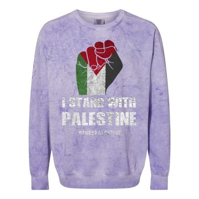 I Stand With Palestine For Their Freedom Colorblast Crewneck Sweatshirt