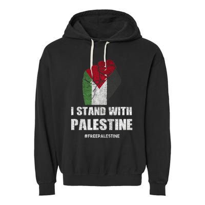 I Stand With Palestine For Their Freedom Garment-Dyed Fleece Hoodie