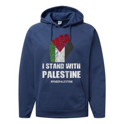 I Stand With Palestine For Their Freedom Performance Fleece Hoodie