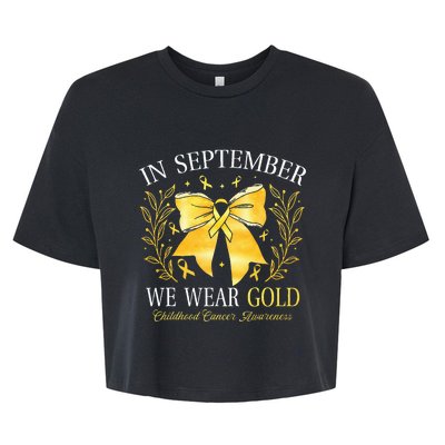 In September We Wear Gold Childhood Cancer Awareness Bella+Canvas Jersey Crop Tee