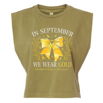 In September We Wear Gold Childhood Cancer Awareness Garment-Dyed Women's Muscle Tee