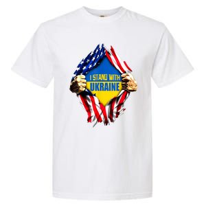 I Stand With Ukraine Flag Support Ukraine Gift Garment-Dyed Heavyweight T-Shirt