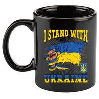 I Stand With Ukraine Ukrainian Fist Flag Gift 11oz C Handle Ceramic Mug