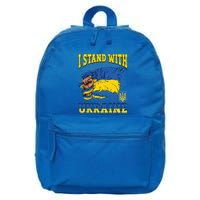 I Stand With Ukraine Ukrainian Fist Flag Gift 16 in Basic Backpack
