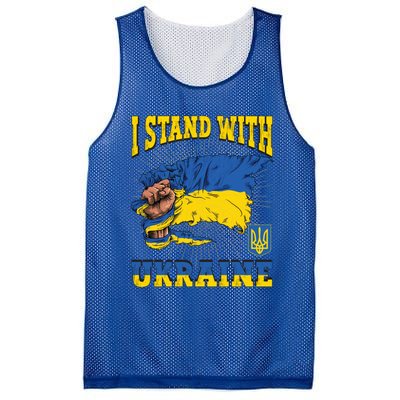 I Stand With Ukraine Ukrainian Fist Flag Gift Mesh Reversible Basketball Jersey Tank