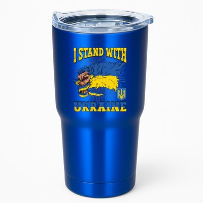 I Stand With Ukraine Ukrainian Fist Flag Gift Tumbler