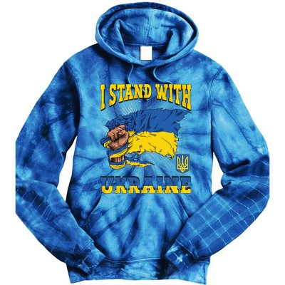 I Stand With Ukraine Ukrainian Fist Flag Gift Tie Dye Hoodie