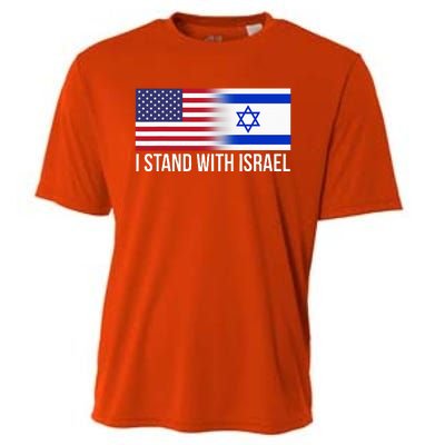 I Stand With Israel Usa Israeli Flag Jewish Cooling Performance Crew T-Shirt