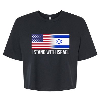 I Stand With Israel Usa Israeli Flag Jewish Bella+Canvas Jersey Crop Tee