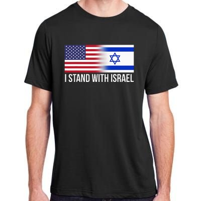 I Stand With Israel Usa Israeli Flag Jewish Adult ChromaSoft Performance T-Shirt