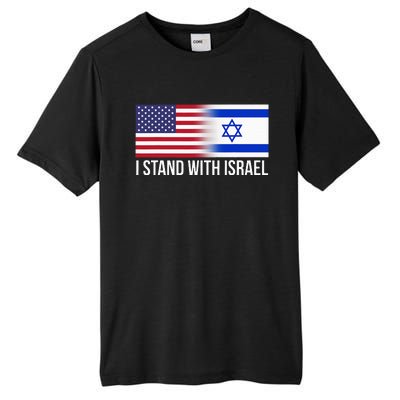 I Stand With Israel Usa Israeli Flag Jewish Tall Fusion ChromaSoft Performance T-Shirt