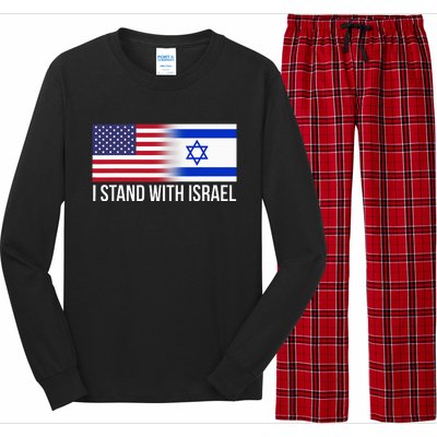 I Stand With Israel Usa Israeli Flag Jewish Long Sleeve Pajama Set