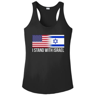 I Stand With Israel Usa Israeli Flag Jewish Ladies PosiCharge Competitor Racerback Tank