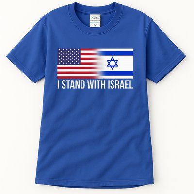 I Stand With Israel Usa Israeli Flag Jewish Tall T-Shirt