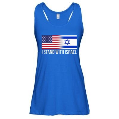 I Stand With Israel Usa Israeli Flag Jewish Ladies Essential Flowy Tank