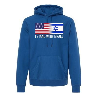 I Stand With Israel Usa Israeli Flag Jewish Premium Hoodie