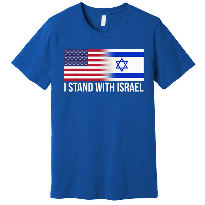 I Stand With Israel Usa Israeli Flag Jewish Premium T-Shirt