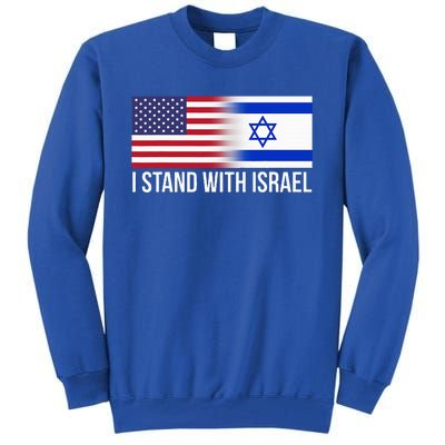 I Stand With Israel Usa Israeli Flag Jewish Tall Sweatshirt