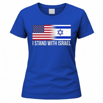 I Stand With Israel Usa Israeli Flag Jewish Women's T-Shirt