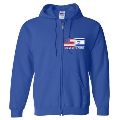 I Stand With Israel Usa Israeli Flag Jewish Full Zip Hoodie