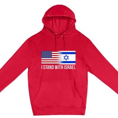 I Stand With Israel Usa Israeli Flag Jewish Premium Pullover Hoodie