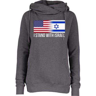 I Stand With Israel Usa Israeli Flag Jewish Womens Funnel Neck Pullover Hood