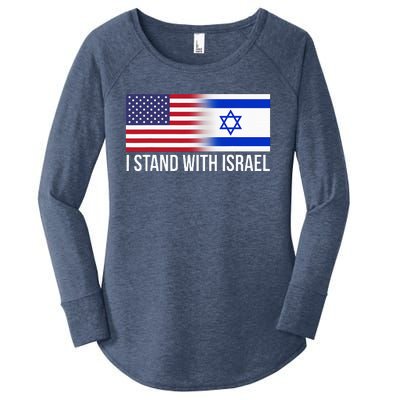 I Stand With Israel Usa Israeli Flag Jewish Women's Perfect Tri Tunic Long Sleeve Shirt