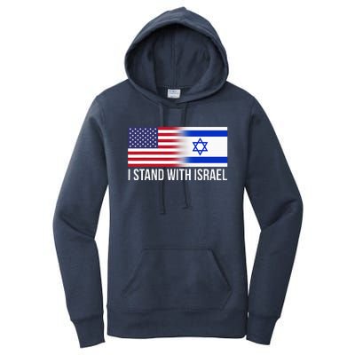 I Stand With Israel Usa Israeli Flag Jewish Women's Pullover Hoodie