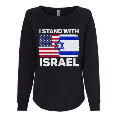 I Stand With Israel USA American Flag with Israel Flag Womens California Wash Sweatshirt