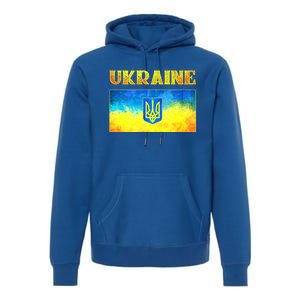 I Stand With Ukraine Cool Gift Ukrainian Flag Ukraine Cute Gift Premium Hoodie