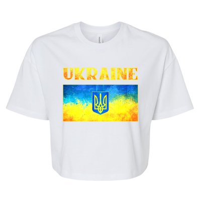 I Stand With Ukraine Cool Gift Ukrainian Flag Ukraine Cute Gift Bella+Canvas Jersey Crop Tee