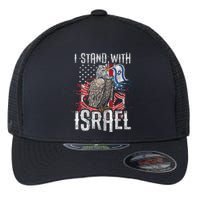 I Stand With Israel Vintage Eagle Us Flag Flexfit Unipanel Trucker Cap