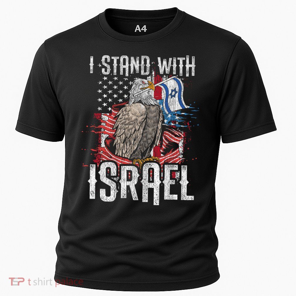 I Stand With Israel Vintage Eagle Us Flag Performance Shirt