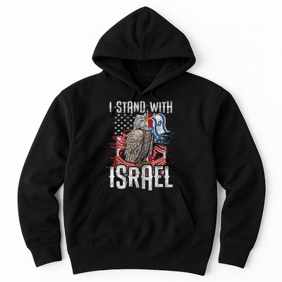 I Stand With Israel Vintage Eagle Us Flag Hoodie