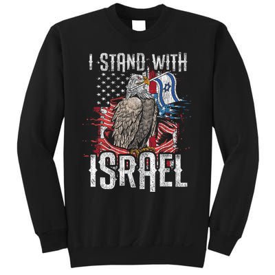 I Stand With Israel Vintage Eagle Us Flag Sweatshirt