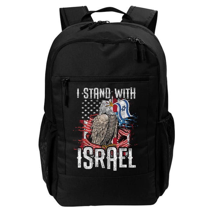 I Stand With Israel Vintage Eagle Us Flag Backpack