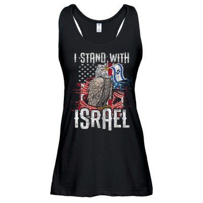 I Stand With Israel Vintage Eagle Us Flag Ladies Essential Flowy Tank