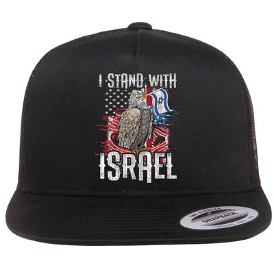 I Stand With Israel Vintage Eagle Us Flag Flatbill Hat