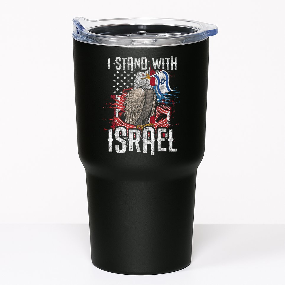 I Stand With Israel Vintage Eagle Us Flag Tumbler