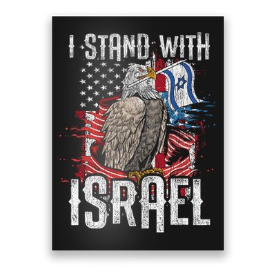 I Stand With Israel Vintage Eagle Us Flag Poster